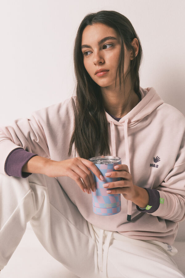 HI&BYE Blue thermal logo mug blue