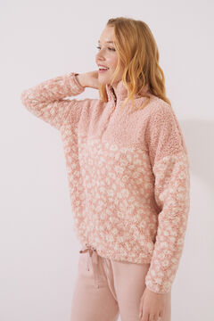Womensecret Pink animal print fleece pyjamas pink