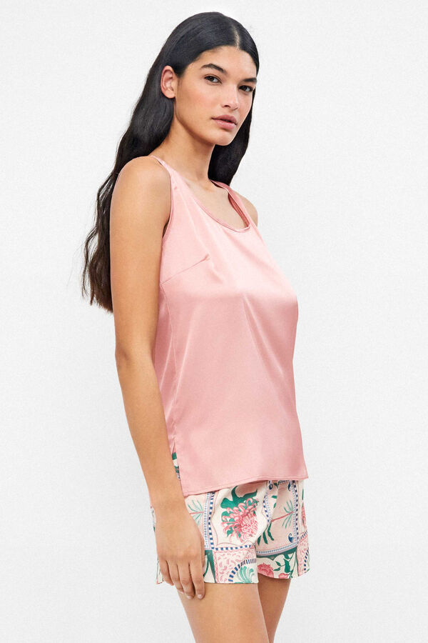 Gisela Camiseta tirantes tejido satinado rosa