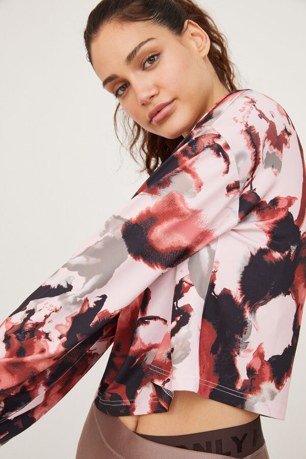 Only Play Top deportivo manga larga rosa