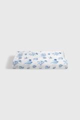 Textura Printed percale flat sheet blue