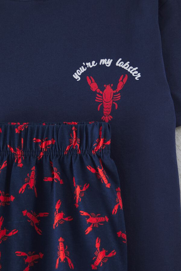 Trendyol Conjunto de pijama corto langostas azul