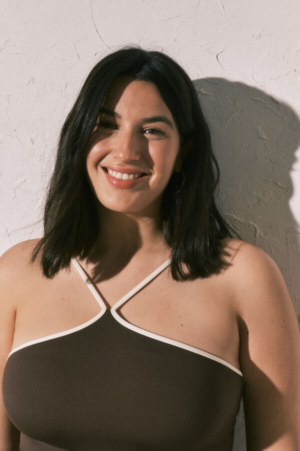 Women'secret Brown shaping halterneck swimwear brown