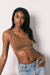 Women'secret COZY Braon čokoladni  top bez &scaron;ava Braon