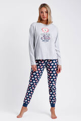 Mr. Wonderful Long-sleeved pyjamas - Mr Wonderful Love grey