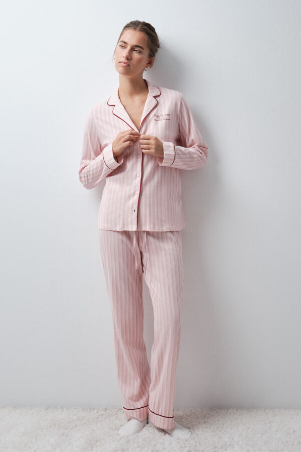Women'secret Striped cotton classic pyjamas Peanuts pink