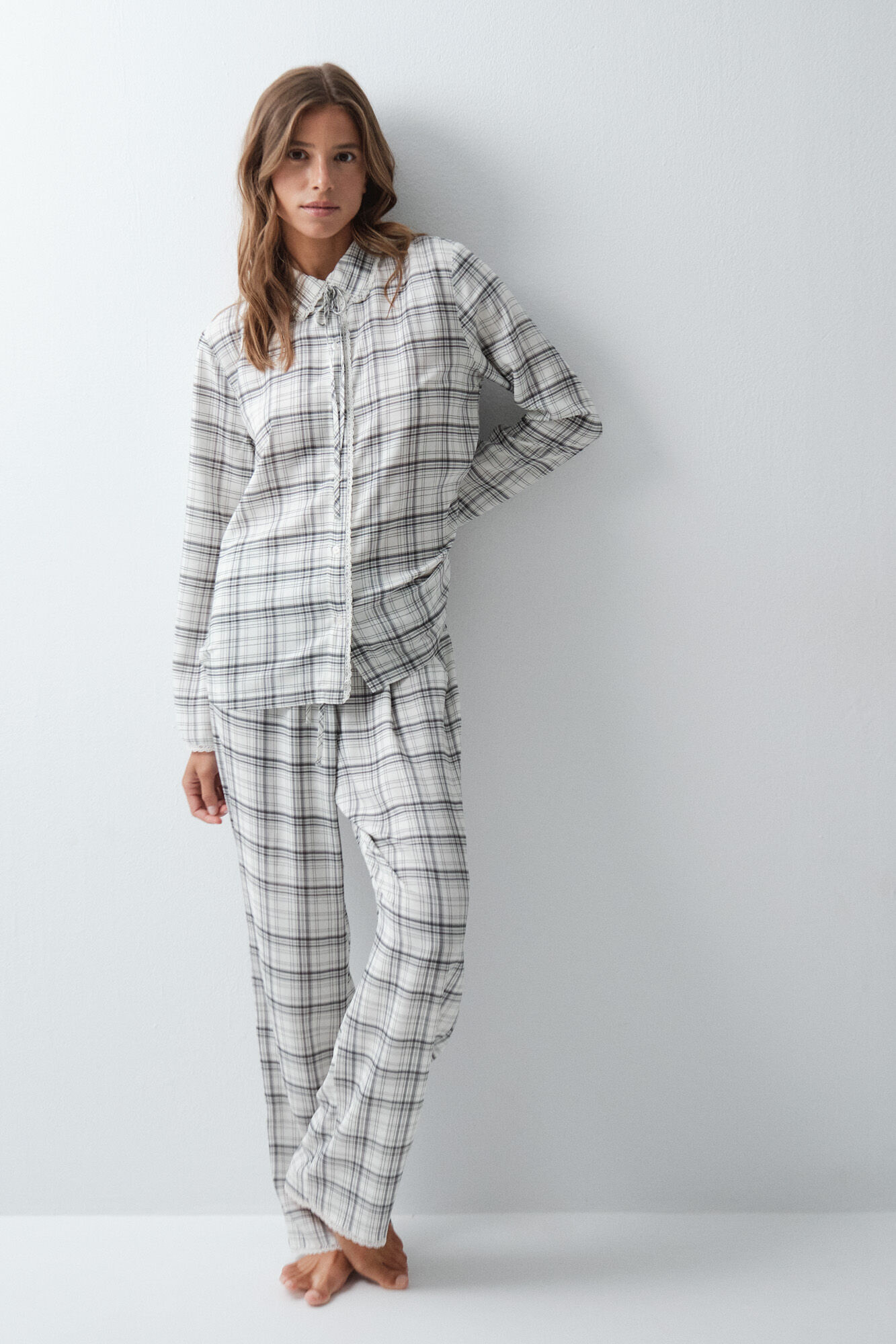 Women'secret Plaid classic pyjamas with lace details