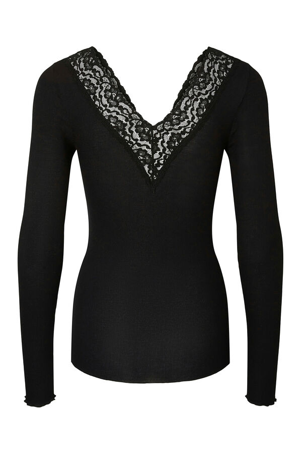 Pieces Camiseta b&aacute;sica de manga larga negro