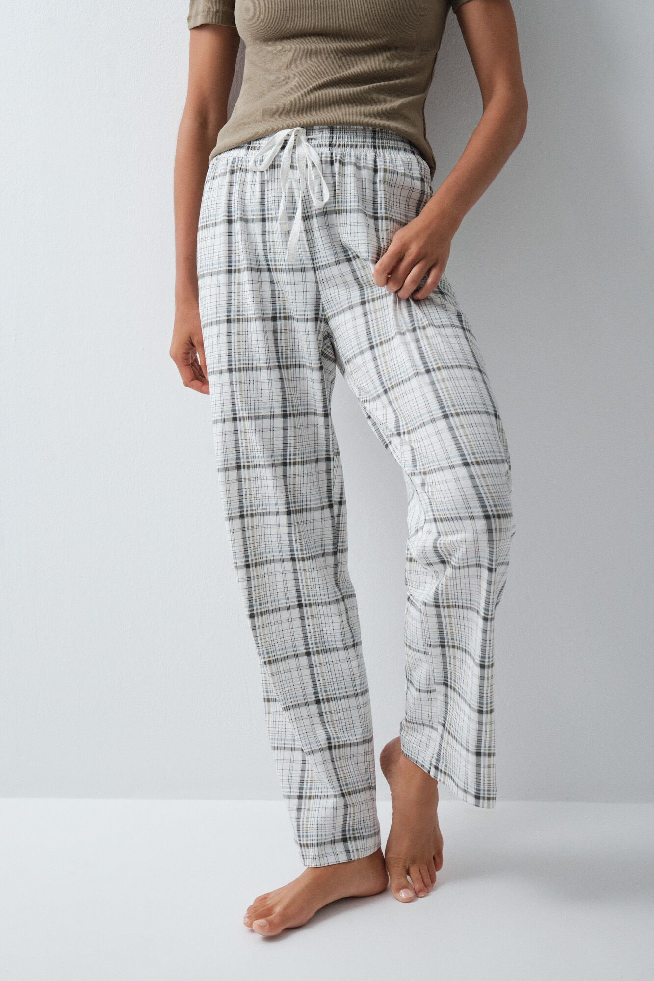 Women'secret Plaid cotton long trousers