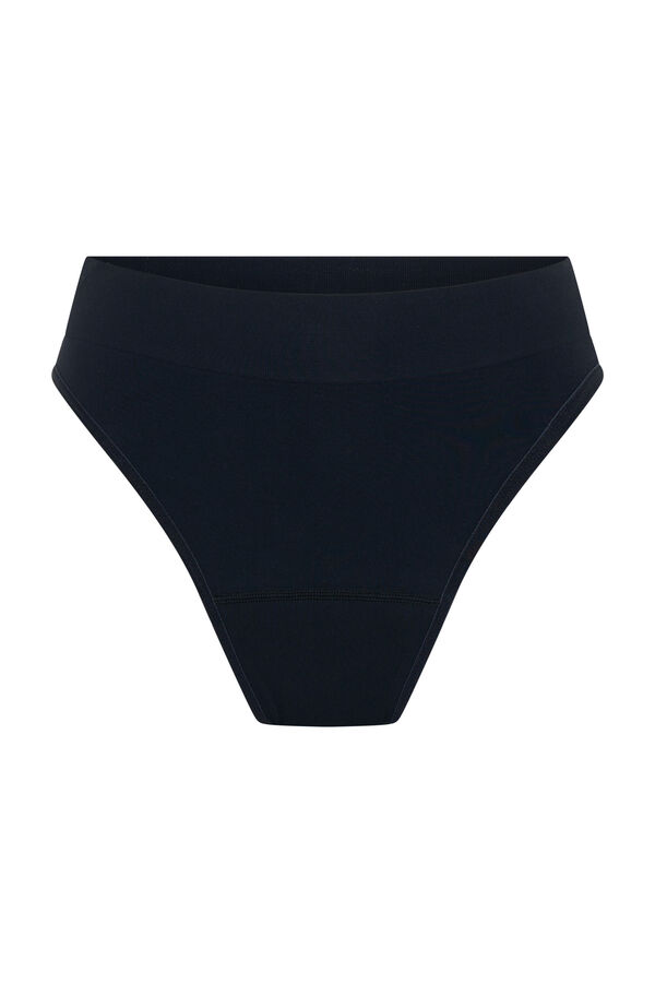 Modibodi Modicomfort Menstrual Thong Moderate Flow Black noir
