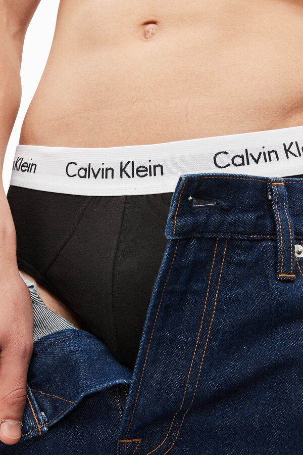 Womensecret Pack de 3 Slips de algodón con cinturilla de Calvin Klein negro