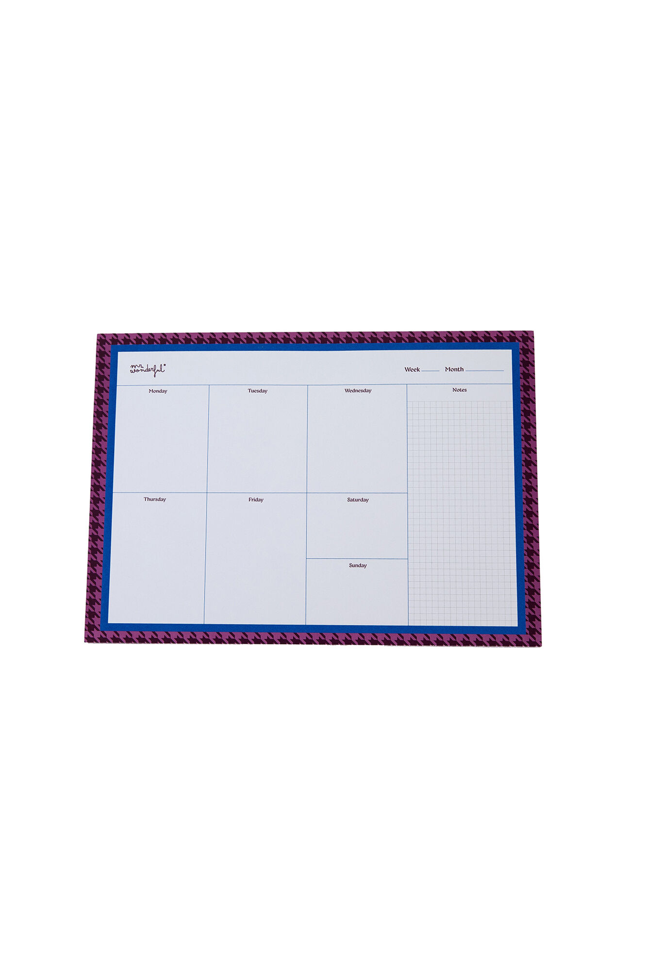 Mr. Wonderful Planificador semanal de sobremesa - Pata de gallo