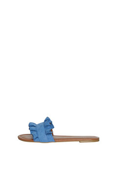 Womensecret Flache Sandalen mit runder Spitze. Blau