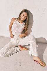 Women'secret Pantalon long en crochet beige beige