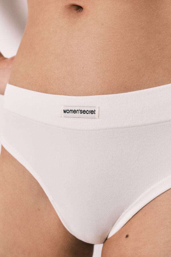 Women'secret White seamless thong beige
