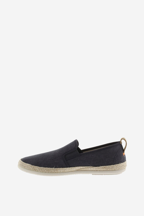 Victoria Espadrilles en toile de coton lav&eacute;e bleu