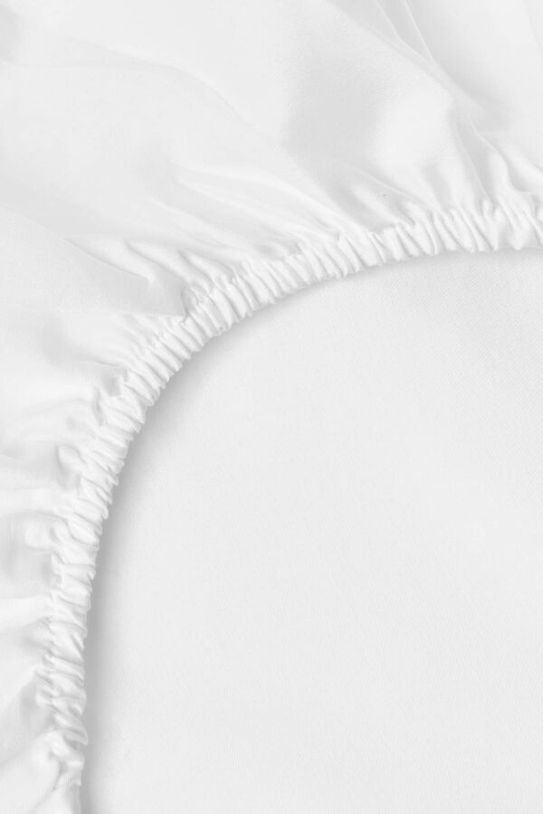Womensecret Lençol de baixo algodão cetim. Cama 135-140 cm. branco