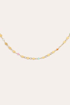 Womensecret Gold-plated steel Crystals Sun long necklace imprimé