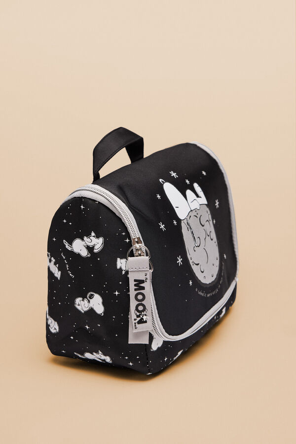 Womensecret Snoopy-mintás, nagy méretű ételhordó táska fogantyúval fekete