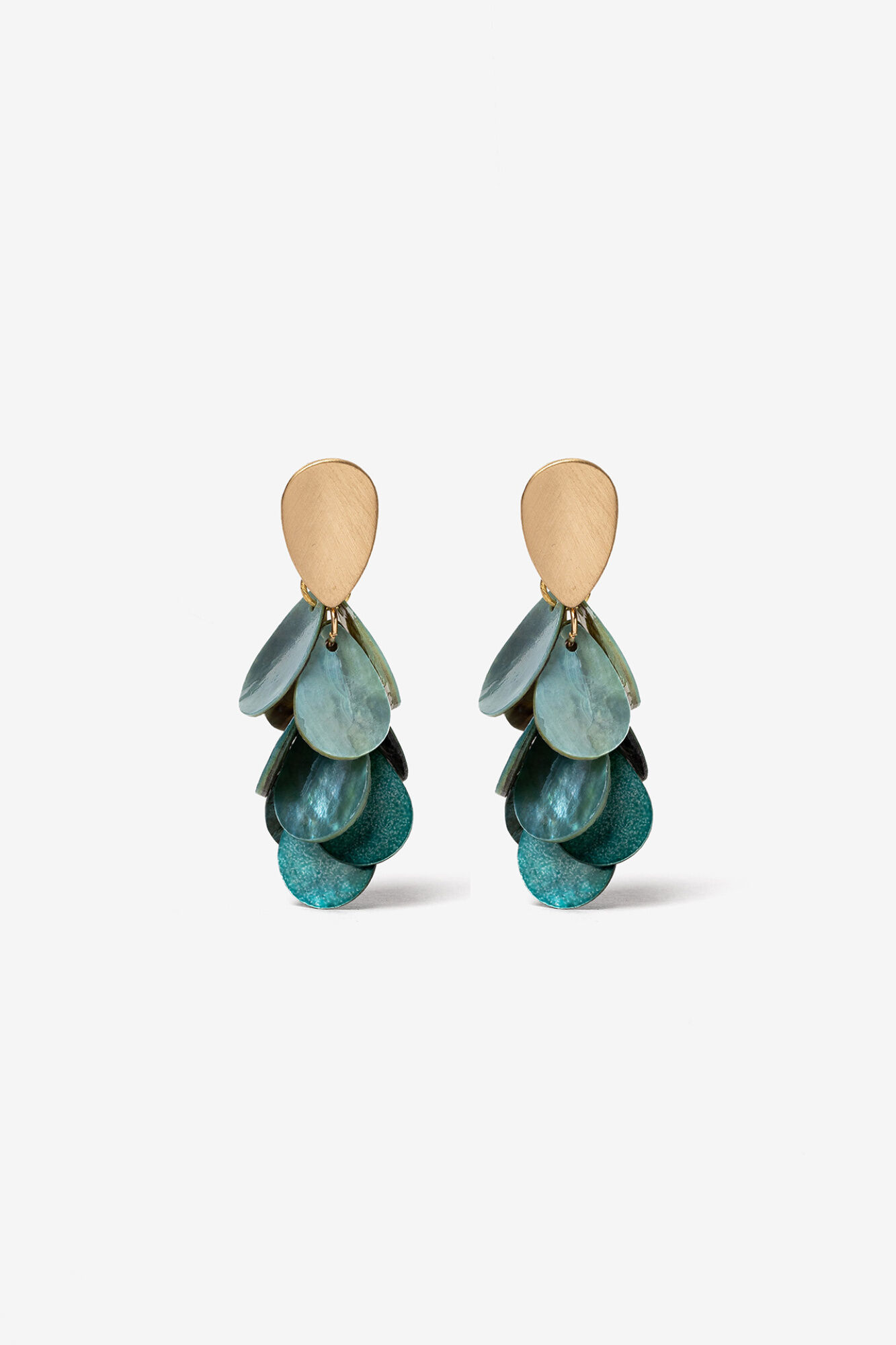 Vilanova Gold earrings with blue discs