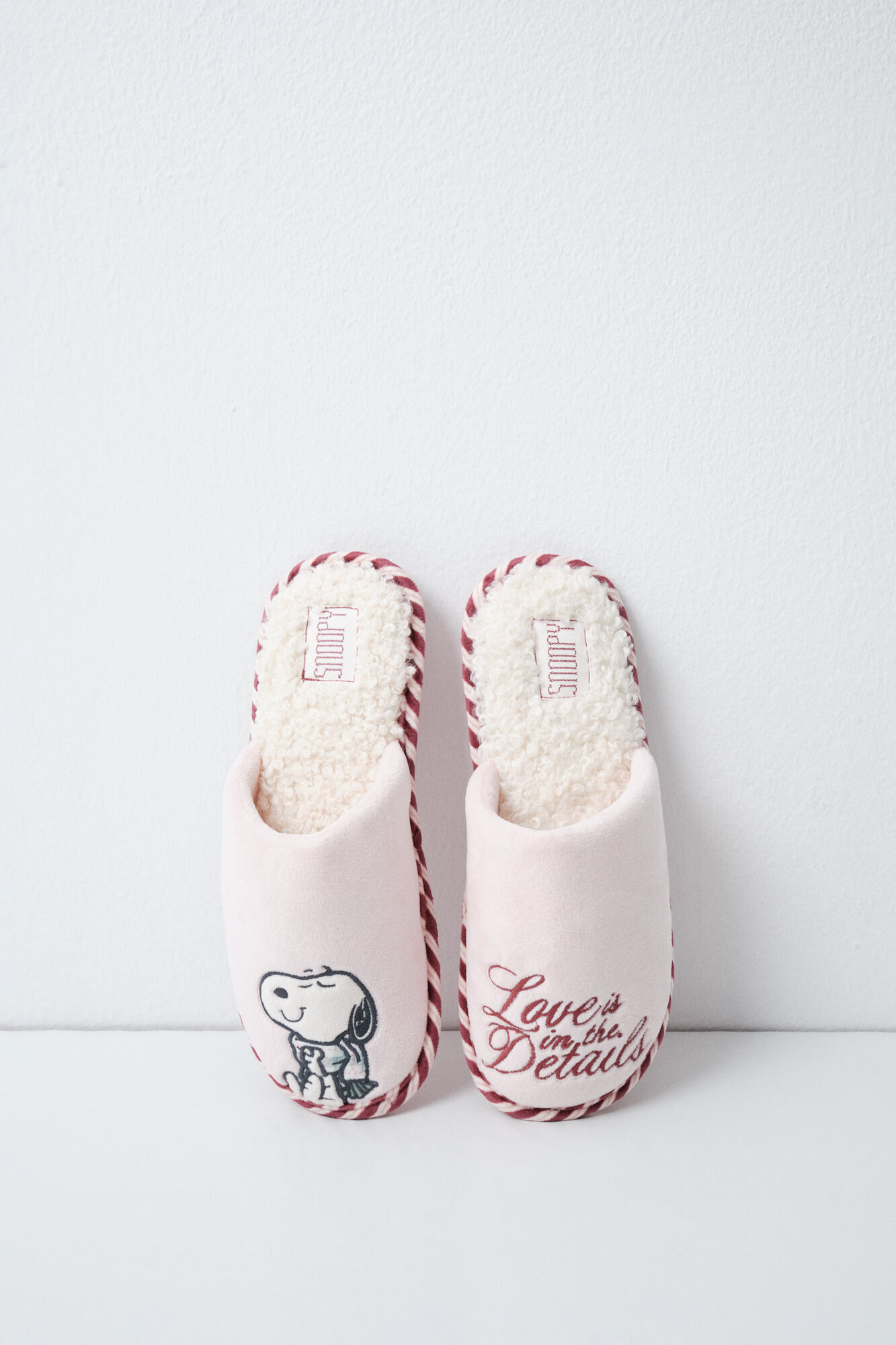 Women'secret Zapatilas casa Snoopy borreguito rosa