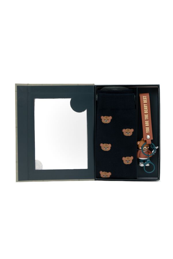 Mr. Wonderful Sock and key ring set - You are the beary best printed