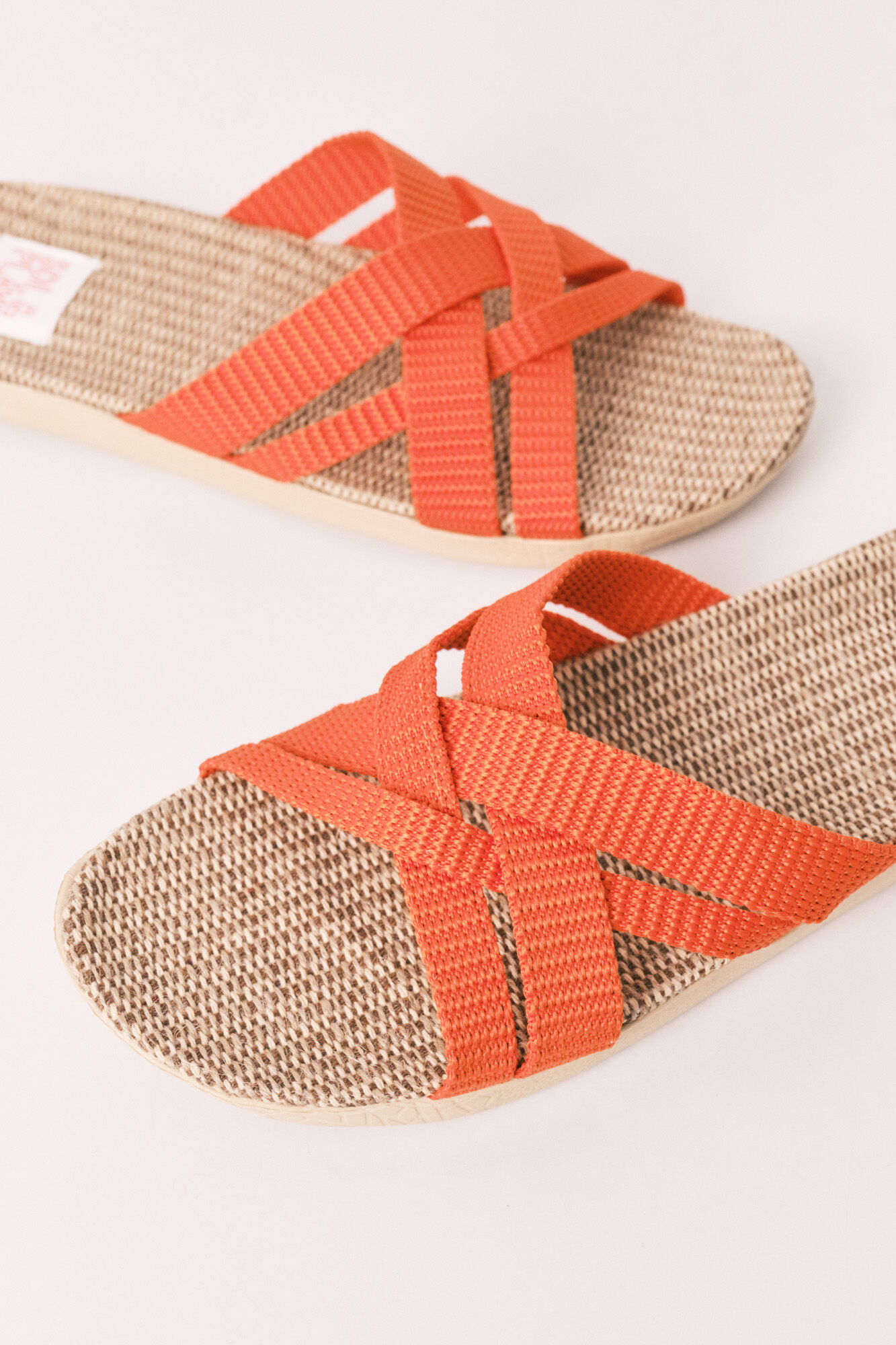 Women'secret Sandales en raphia &agrave; brides orange