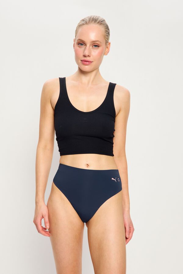 Modibodi Puma Braga Menstrual Brasile&ntilde;a Seamless Flujo Abundante Blue azul