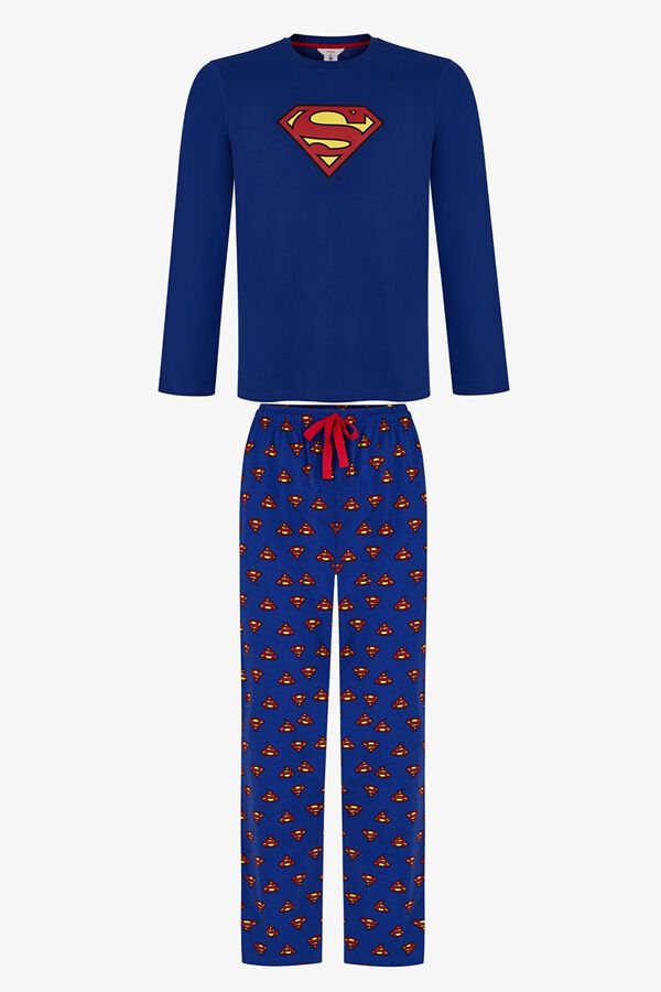 Penti Men's Superman Print Long Sleeve Pyjama Set printed