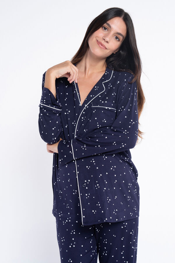 Ohma! Pyjama -Set mit Print Blau