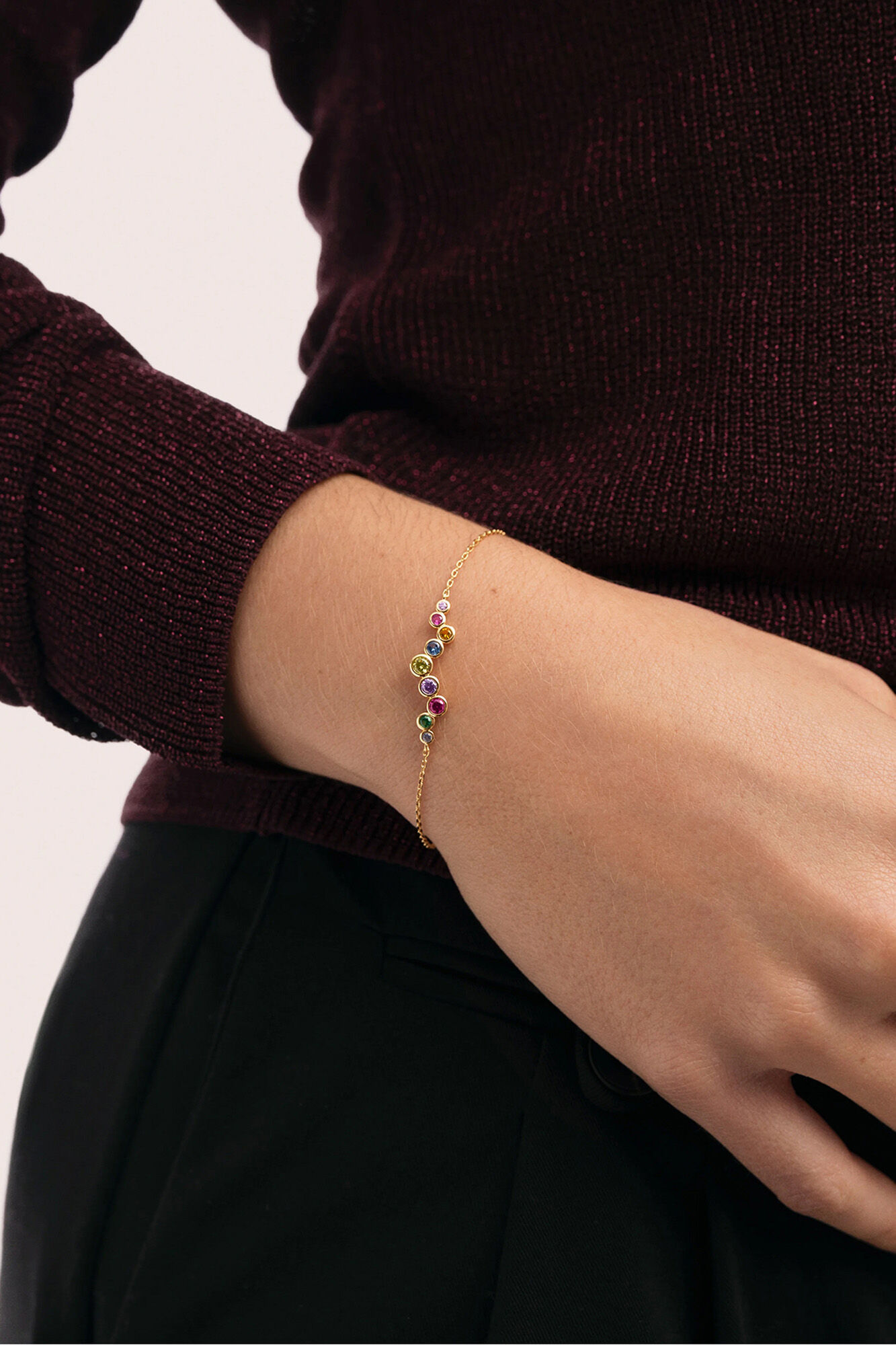 Singularu Armband Rainbow Bubbles vergoldet