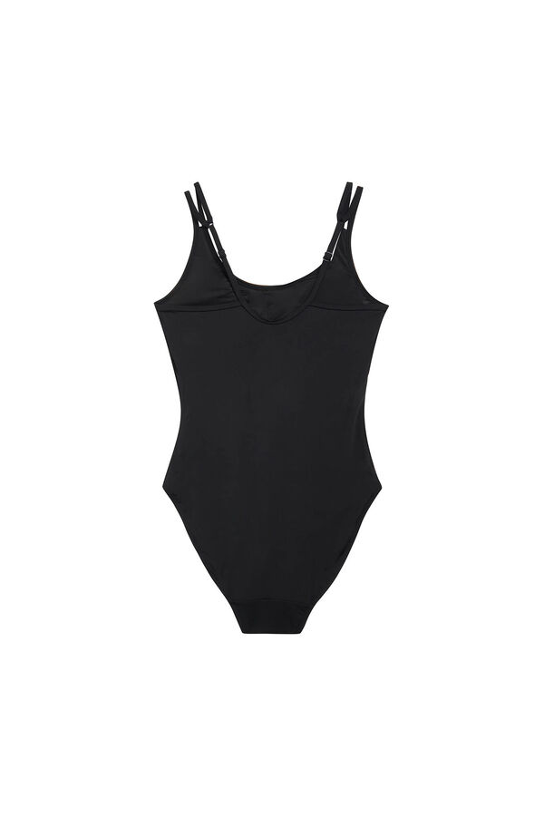 Womensecret Black recycled nylon period bikini bottoms - light to moderate absorbency  fekete