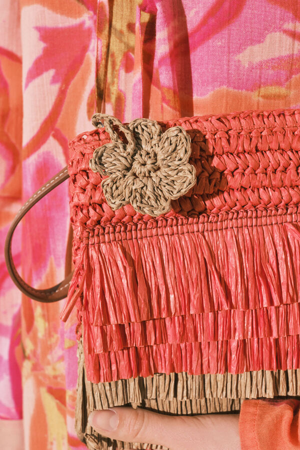 Women'secret Two-tone raffia medium vanity case red