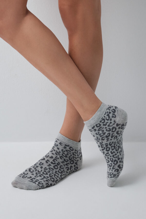 Women'secret Animal print 3-pack ankle socks grey