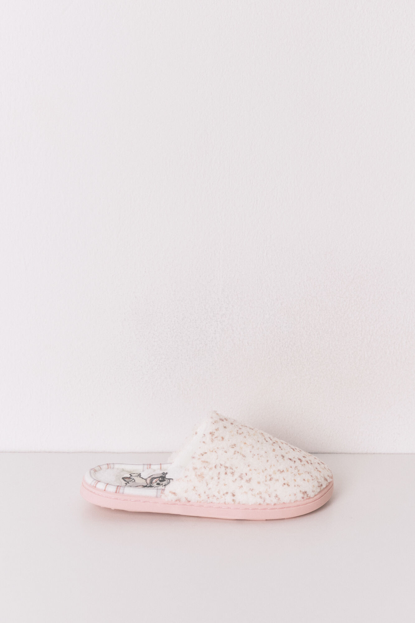 Women'secret Sobne papuče od ve&scaron;tačkog jagnjećeg krzna roze Stitch