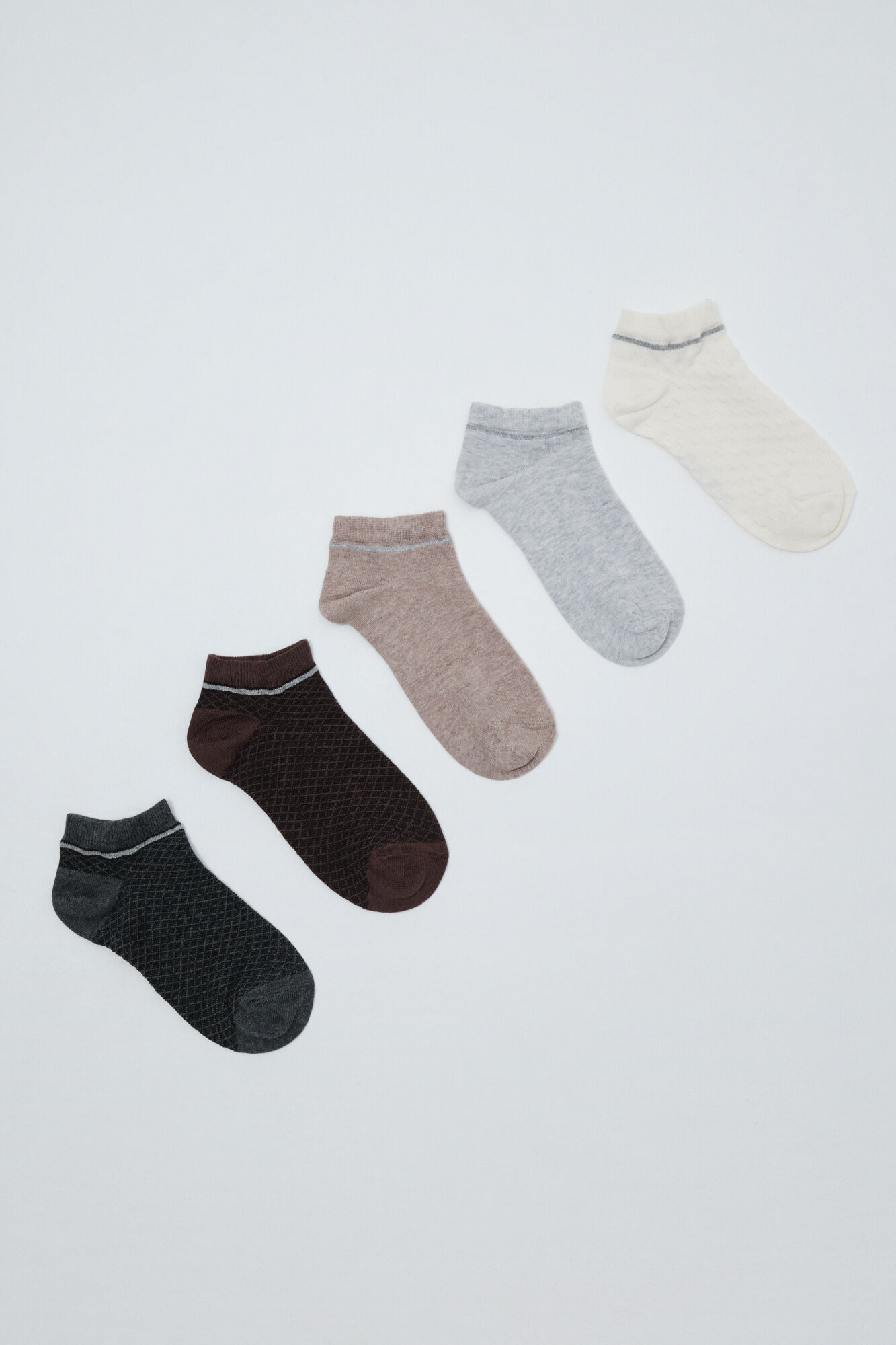 Women'secret Brown lurex 3-pack ankle socks