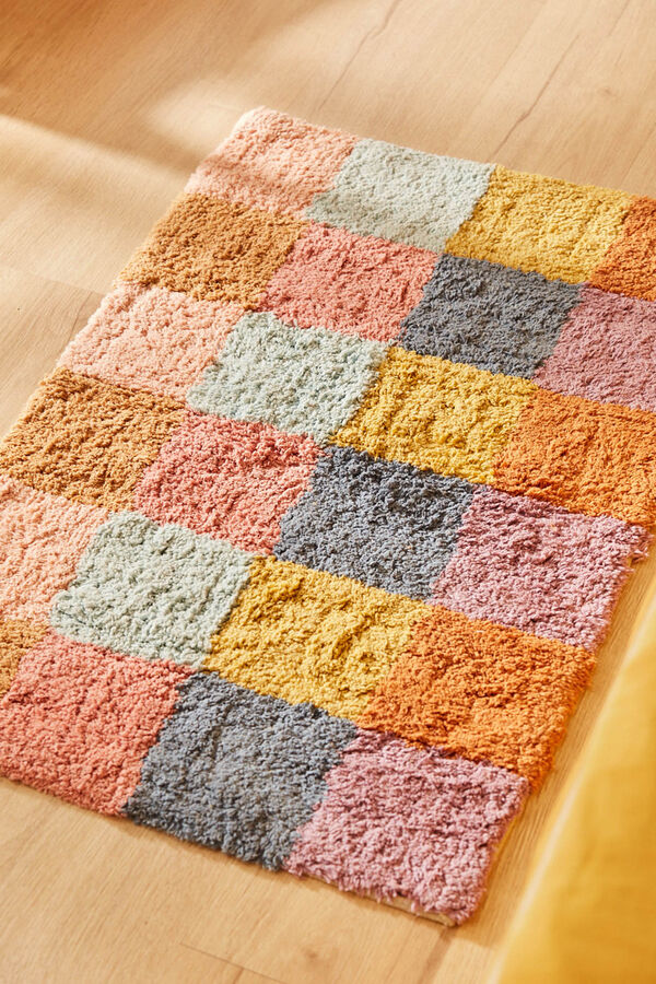 Womensecret Tuist multicoloured check tufted cotton rug printed