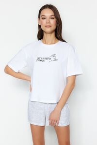 Trendyol Pijama de punto a rayas