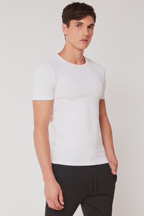 Womensecret Camiseta térmica hombre manga corta blanc