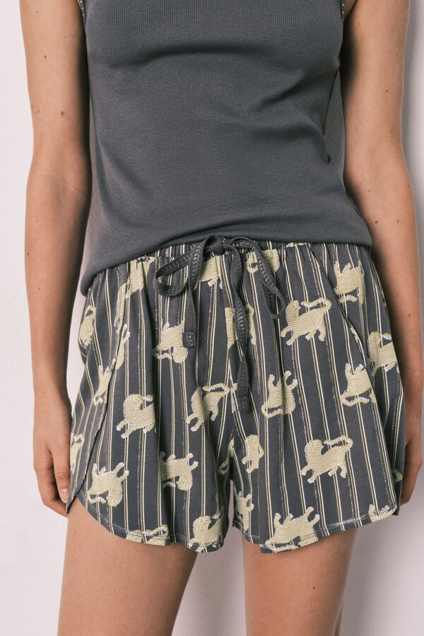 Women'secret Grey cotton short pyjamas grey