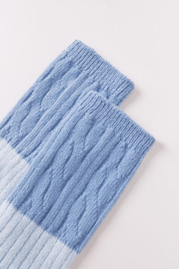 Women'secret Long blue mix texture socks blue