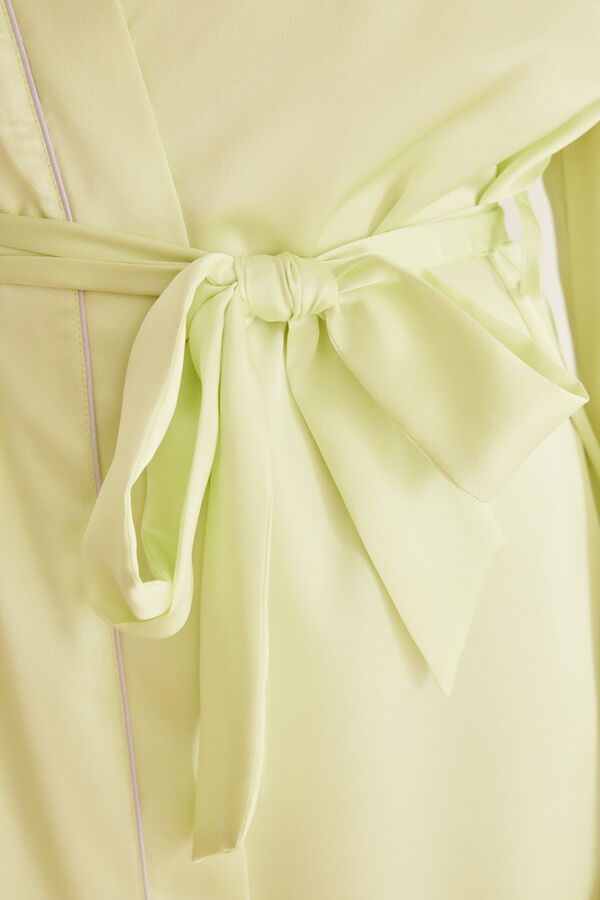 Womensecret Green satin kimono robe Zelena