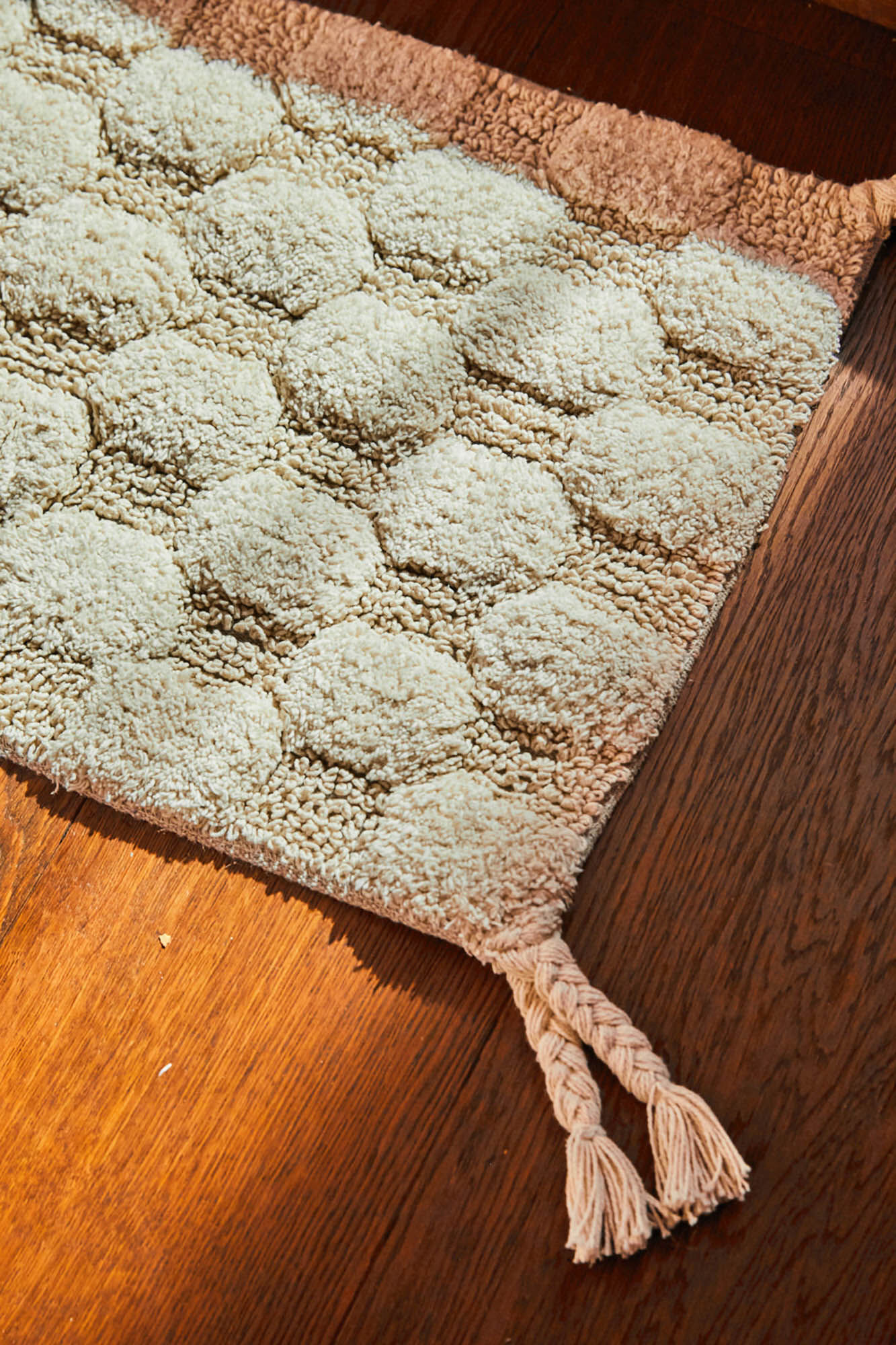 Calma House Badematte mit Karomuster in Wollwei&szlig; Oslo