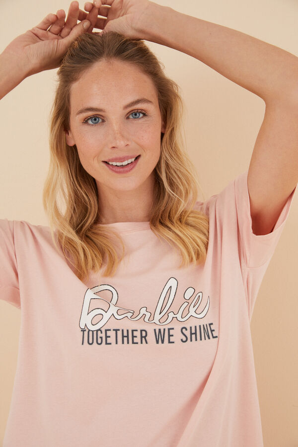 Womensecret Camisa de dormir 100% algodão da Barbie rosa