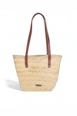 Kbas Sac en paille de ma&iuml;s et de palmier marron