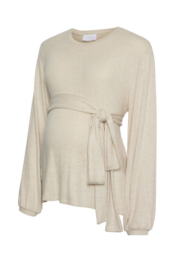 Mamalicious Top de maternity e amamenta&ccedil;&atilde;o de manga comprida  cru