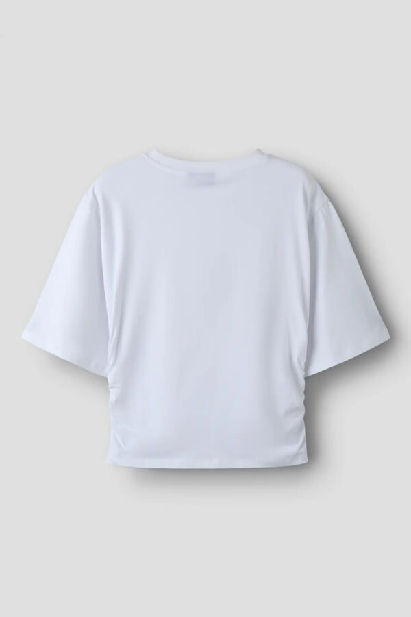 Lmtd Camiseta manga corta detalle fruncido lateral blanco