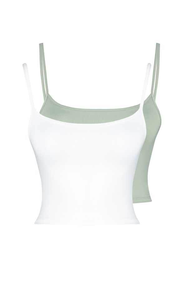 Trendyol Top curto gola quadrada branco