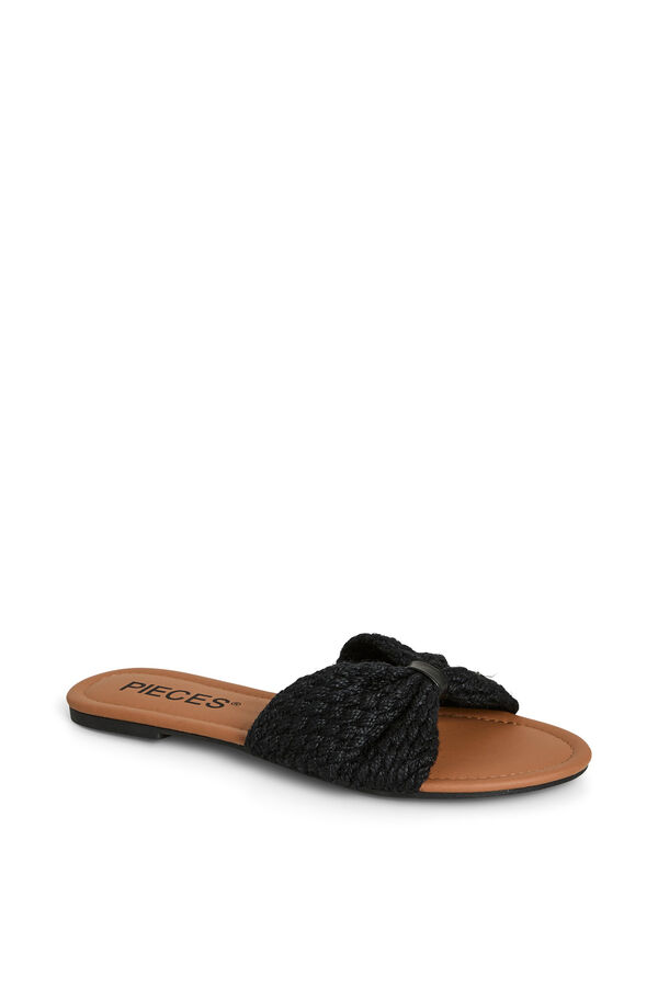 Pieces Jute sandals with bow black