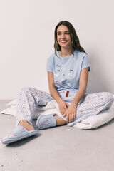 Women'secret Pyjama long &agrave; manches courtes en coton Mickey bleu